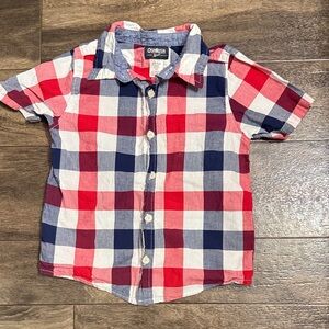OshKosh B'gosh Red, White, and Blue Checkered Kids Shirt